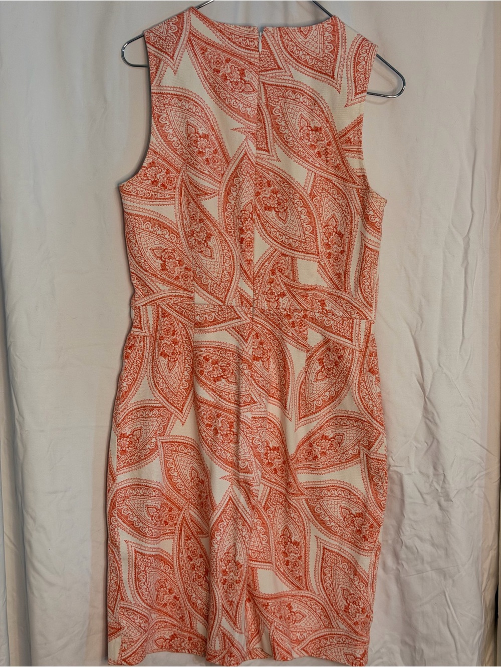 Banana Republic Cream and Orange Paisley Midi Dress